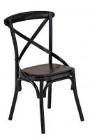486-2玛德琳黑色交叉皮面餐椅