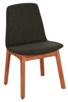 484-7葛丽丝胡桃深灰色布餐椅