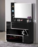 514-3蔷薇3尺黑色玻烤三斗柜