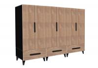 575-3黑杰克2点7尺黑色二抽衣柜