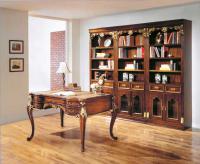 302-1奧爵法式胡桃金邊中抽書櫃